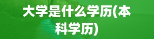 大学是什么学历(本科学历)