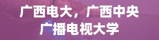 广西电大，广西中央广播电视大学