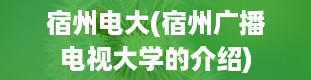 宿州电大(宿州广播电视大学的介绍)