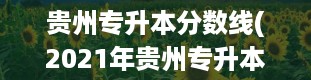 贵州专升本分数线(2021年贵州专升本录取分数线多少)