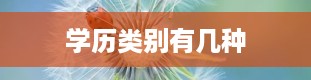 学历类别有几种