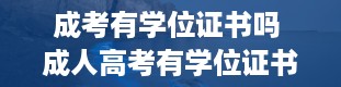 成考有学位证书吗 成人高考有学位证书吗