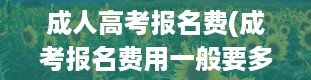 成人高考报名费(成考报名费用一般要多少)