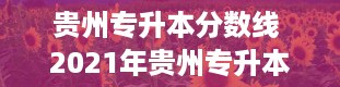 贵州专升本分数线 2021年贵州专升本录取分数线多少