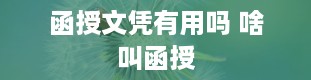 函授文凭有用吗 啥叫函授