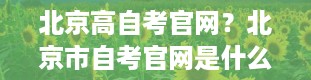 北京高自考官网？北京市自考官网是什么