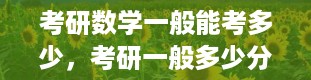 考研数学一般能考多少，考研一般多少分就稳了