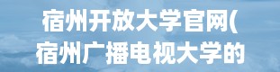 宿州开放大学官网(宿州广播电视大学的介绍)