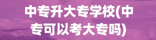 中专升大专学校(中专可以考大专吗)