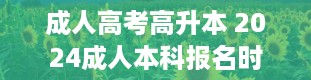 成人高考高升本 2024成人本科报名时间