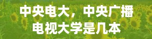 中央电大，中央广播电视大学是几本