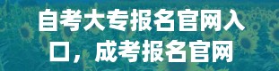 自考大专报名官网入口，成考报名官网