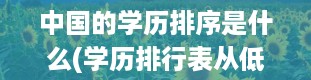 中国的学历排序是什么(学历排行表从低到高怎么排)