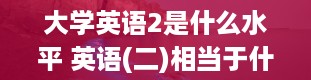 大学英语2是什么水平 英语(二)相当于什么水平