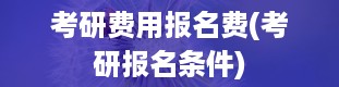 考研费用报名费(考研报名条件)