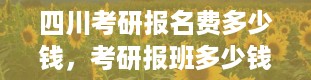 四川考研报名费多少钱，考研报班多少钱