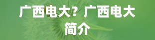 广西电大？广西电大简介