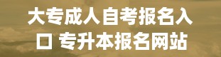 大专成人自考报名入口 专升本报名网站是什么