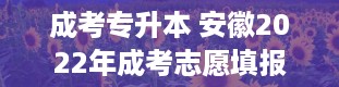 成考专升本 安徽2022年成考志愿填报时间在几月