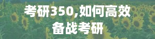 考研350,如何高效备战考研