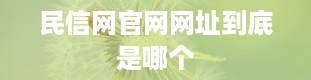 民信网官网网址到底是哪个