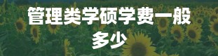 管理类学硕学费一般多少