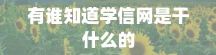 有谁知道学信网是干什么的