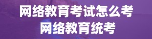 网络教育考试怎么考 网络教育统考