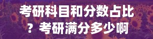 考研科目和分数占比？考研满分多少啊